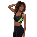 Load image into Gallery viewer, Black and Green Sports Bra
