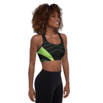 Load image into Gallery viewer, Black and Green Sports Bra
